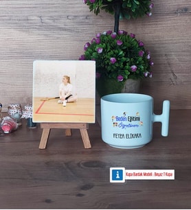 Beden Eğitimi Öğretmeni Fotoğraflı Dekoratif Taş, Kupa Bardak Beyaz Hediye Öğretmenler Günü Hediyesi (Model 12)
