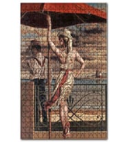 Cakapuzzle Şemsiye Altında Kadın ve Adam Puzzle Yapboz MDF (Ahşap) (1000 Parça)