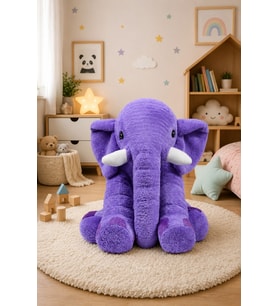 Uyku Arkadaşım Fil Peluş Fil 65cm Dev Boy (Lila)
