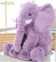 Uyku Arkadaşım Fil Peluş Fil 65cm Dev Boy (Lila)