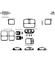 Meriç® Renault Clio Ön Torpido Kaplama Maun 18 Parça 1998-2001 (Piano Black)