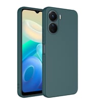 Vivo Y16 Kılıf Zore Mara Lansman İç Yüzeyi Kadife Kılıf (Koyu Yeşil)