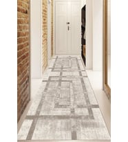 Dijital Baskılı Kaymaz Taban Yıkanabilir Modern Yolluk Ve Koridor Halısı NDU-HT-86 (Vizon)