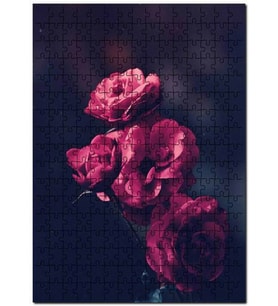 Cakapuzzle Demette Kırmızı Güller Flu Arkaplan Puzzle Yapboz MDF (Ahşap) (1000 Parça)
