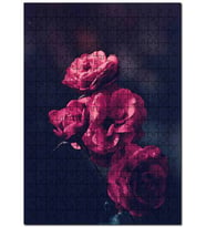 Cakapuzzle Demette Kırmızı Güller Flu Arkaplan Puzzle Yapboz MDF (Ahşap) (1000 Parça)