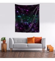 Uzay Space Galaxy Yıldızlar Yıkanabilir Leke Tutmaz Kumaş Duvar Örtüsü Duvar Halısı Tapestry (Siyah)