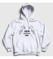 Presmono Unisex Beyaz Arm Wrestling Pro Bilek Güreşi Kapüşonlu Sweatshirt 495570tt (Beyaz)