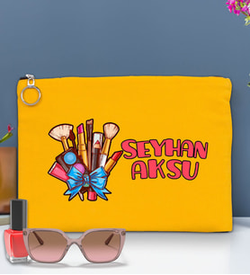 BK Gift Kişiye Özel İsimli-3 Astarlı Portföy Çanta 30x21cm(12 Renk Seçeneği), Baskılı El Çantası, Organizer Çanta (Sarı)