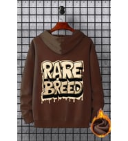 Rare Breed Grafiti Baskılı Unisex Oversize Sweatshirt (Kahverengi)