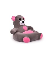 TOKKO Anti Bakteriyel Portatif Elyaf Dolgulu Çocuk Koltuğu - Panda, Ayıcık Koltuk - Elyaf Dolgulu Çocuk Koltuğu (Gri - Pembe)