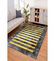 Dijital Kaymaz Taban Yıkanabilir Renkli Salon Halısı Mutfak Halısı Yolluk ND-SD-247 (Sarı)