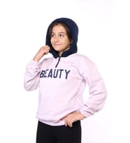 Toontoy Kız Çocuk Kapüşonlu Baskılı Sweatshirt (Açık Lila)