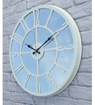 Markakanvas Metal  AYNALI Duvar Saati  ( Çap 50 cm -Çap 80 cm ) (Beyaz)