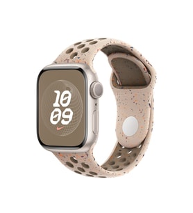 Apple Watch 40mm Kordon 2023 Point Delikli Silikon Strap Kayış (Krem)