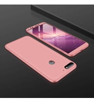 Huawei Y7 2018 Kılıf Kamera Çıkıntılı 360 Tam Koruma Ays (Rose)