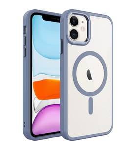 Uyumlu Model Apple iPhone 11 Kılıf Krom Magsafe Silikon Kapak (Leylak)