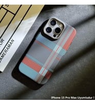 İphone 15 Pro Max ile Uyumlu Magsafe Özellikli Karışık Desenli Renkli Carbon Premium Kılıf