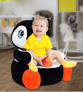 Özgüner Oyuncak Penguen Peluş Bebek - Çocuk Koltuğu (%100 Yerli) (Kahve)