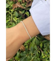 Gümüş Kazaziye El Örgüsü Altın Yaldızlı Zincir Bileklik : Beyaz - Altın Rengi - 18 cm : Siyah-Altın - 19 cm : Gümüş - 22 cm (Beyaz - Altın Rengi)