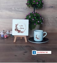 Doğum Günü Hediyesi İsme Özel Dekoratif Taş, Türk Kahvesi Fincanı Kırmızı İsme Özel Hediye (Model 5)