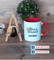 Matematik Mühendisi Kupa Bardak Beyaz ve Fotoğraflı Ahşap Anahtarlık Hediye (Model 2)
