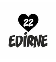 Kalpli 22 Edirne Araba Sticker siyah 20x15 CM (Siyah)