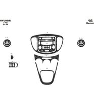 Meriç® Hyundai i10 Ön Torpido Kaplama Maun 16 Parça 2008-2012 (Karbon)