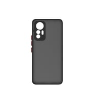 Xiaomi Mi 12 Lite Kılıf Zore Hux Düğme ve Kapak Zıt Renk Kılıf (Siyah)