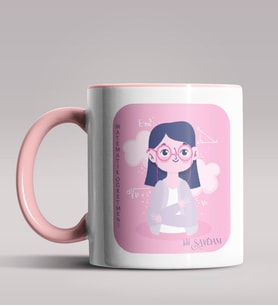 Kişiye Özel Matematik Öğretmeni Tasarımlı Siyah Renk Kupa 4 (Pembe)