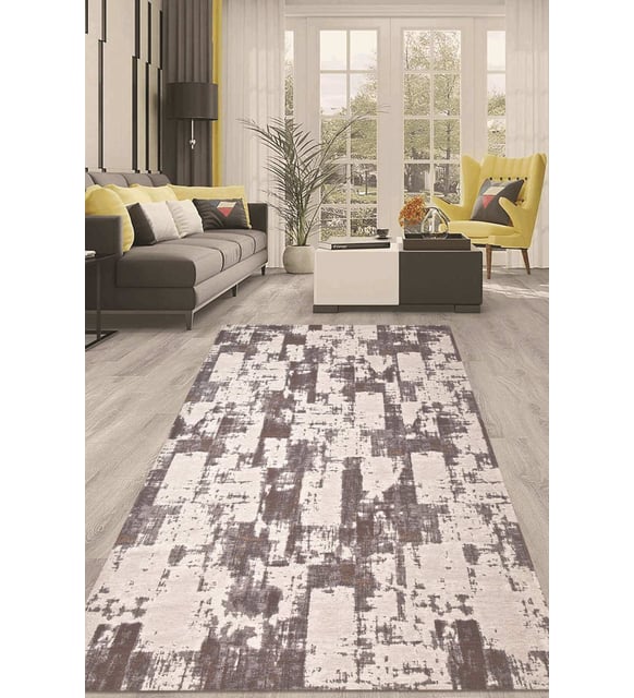 Dijital Kaymaz Taban Yıkanabilir Modern Renkli Salon Halısı Mutfak Halısı Yolluk ND-HT-473 (Gri)