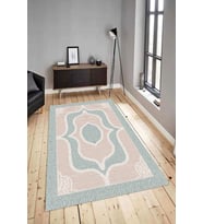 Dijital Baskılı Yıkanabilir Kaymaz Modern Renkli Salon Halısı Mutfak Halısı Yolluk ND-HY-987 (Mavi)