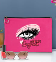 BK Gift Kişiye Özel İsimli-5 Astarlı Portföy Çanta 30x21cm(12 Renk Seçeneği), Baskılı El Çantası, Organizer Çanta (Fuşya)