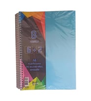 6+2 Ayraçlı Defter 8 Konulu 200 Yaprak 1 Adet 6 Kareli 2 Çizgili Spralli Plastik Kapak Seperatörlü (Mavi)