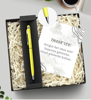 Hediye Kutusunda Kişiye Özel Touch Pen (Sarı)