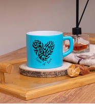 Trace Of Love  Tasarımlı Renkli Nescafe Fincanları 220 ML (Açık Mavi)