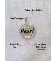 Yuvarlak Şeklinde Kedi/ Köpek- İsimliği/ Künyesi (Pembe)