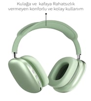 Karne Hediyesi Kulaküstü Bluetooth Kulaklık FM Radyo TF AUX Destekli P9 PRO MAX - Süngerli (Yeşil)