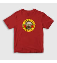 Presmono Unisex Çocuk Beyaz Logo Guns N' Roses T-Shirt 58407tt (Kırmızı)