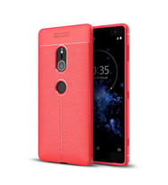 Sony Xperia XZ2 Kılıf Deri Tarzı Niss Silikon Case (Kırmızı)