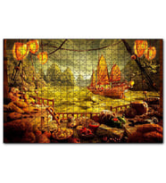 Cakapuzzle Deniz Mahsulu Sebzelerden Kemi Doğa Manzarası  Puzzle Yapboz MDF (Ahşap) (500 Parça)