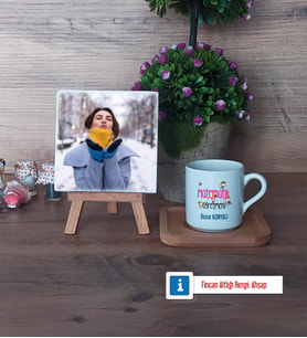 Matematik Öğretmeni Fotoğraflı Dekoratif Taş, Ahşap Altlıklı Türk Kahvesi Fincanı Hediye (Model 1)