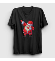 Presmono Unisex Sarı Dabbing Noel Baba Santa Claus Yılbaşı T-Shirt 269060tt (Siyah)