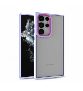 Samsung Galaxy S22 Ultra Kılıf Case, Kamera Lens Korumalı Elektroplatin Kaplama Sert PC Koruyucu Colourful Platinum Serisi (Lila)