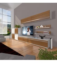 Decoraktiv Eko 6y Mdf Std Tv Ünitesi Tv Sehpası (Beyaz - Ceviz)