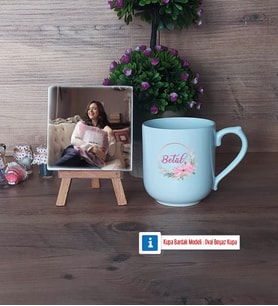 İsme Özel İsim Yazılı Fotoğraflı Dekoratif Taş, Kupa Bardak Beyaz Hediye (Model 5)