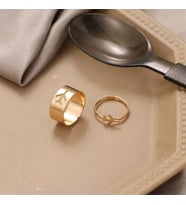 Kişiye Özel 925 Ayar Gümüş Çift Uçak Yüzük (Gold)