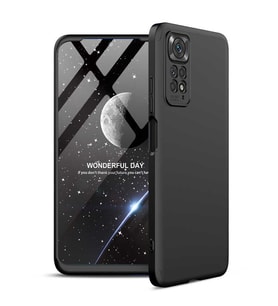 Xiaomi Redmi Note 11S Global Kılıf 3 Parça Slim Sert Silikon Kapak AYS (Siyah)