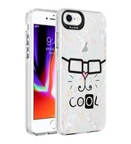 Apple iPhone 8 Kılıf Mermer Desenli Zore Marbello Kılıf (Beyaz)