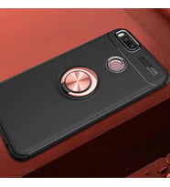 Xiaomi Mi 5X Kılıf Yüzüklü Magnetli Ravel Case (Siyah-Rose Gold)