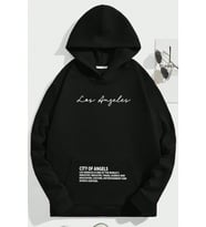 Los Angles Baskılı Oversize Sweatshirt (Siyah)